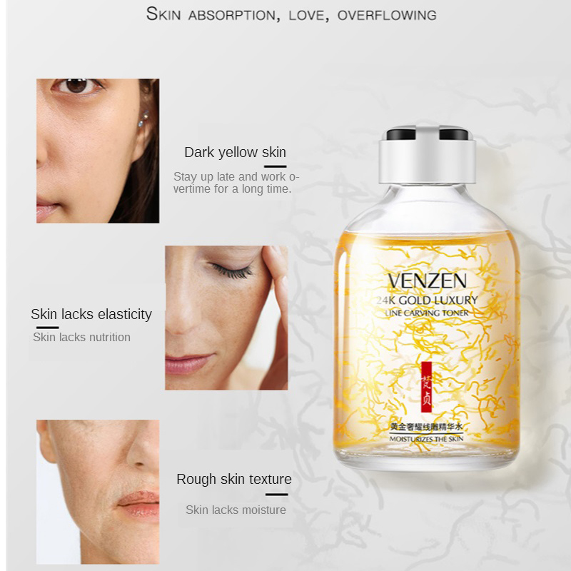 24K Emas Line Ukiran Toner Pel - Luxury Skincare Toner ulasan dan harga