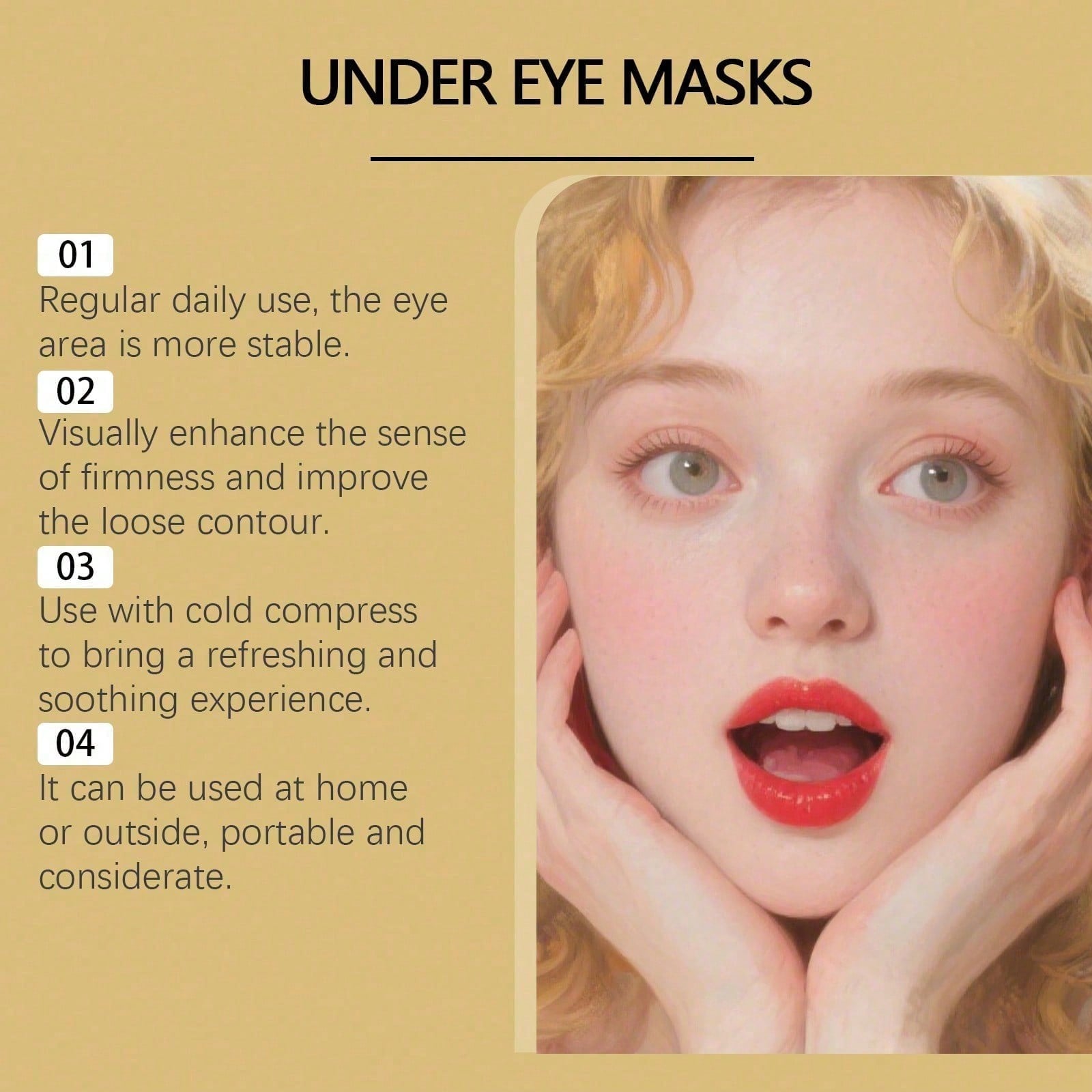 Masker Mata Emas 24K, 60 Patch - Luxury Skincare Lines ulasan dan harga